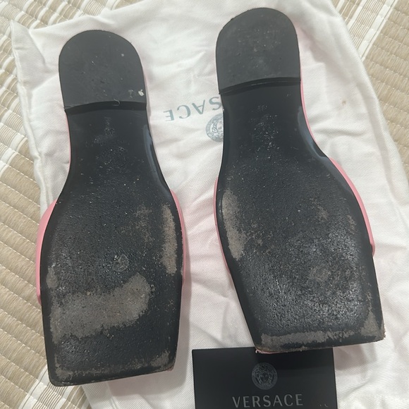 Versace La Medusa leather slides Sandals size 8 - Picture 4 of 5